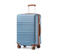 Kono Valise Moyenne Taille Rigide Valise 65 cm Valise Soute Avion Legere Valise de Voyage en ABS Trolley à 4 roulettes et Serrure TSA, 65x41x26cm (Bleu Grisâtre)