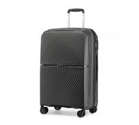 Kono Valise Moyenne Taille Valises Soute 67cm Rigide Trolley en Polypropylène Valise de Voyage à 4 roulettes et Serrure TSA Noir