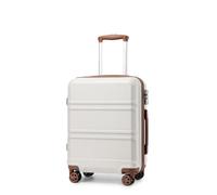 Kono Valise Petite Légère en ABS+PC Robuste Trolley de Voyage 20" avec Serrure TSA et Roues Pivotantes à 360, Blanc Crème