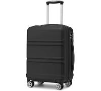 Kono Valise Petite Légère en ABS+PC Robuste Trolley de Voyage 20" avec Serrure TSA et Roues Pivotantes à 360, Noir