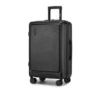 Kono Valise Rigide avec Serrure TSA - Compartiment Avant léger en ABS PC - Compartiment pour Ordinateur Portable - Bagage à Main avec roulettes - pour Vacances, Famille, Affaires, Noir, Mittelgroß