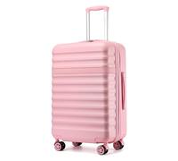 Kono Valise Soute Extensible Léger et Rigide ABS+PC Durable Valise Moyenne avec 4 Roues Silencieuses à 360° et Serrures TSA (Rose,L)