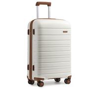 Kono Valise Trolley 65cm Valise de Transport Rigide en Polypropylène Ultra Léger à 4 roulettes avec Serrure TSA Intégré 66L, Crème