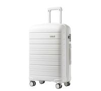 Kono Valise Trolley Rigide 76x49x30cm, Bagage Enregistrement Polypropylène Ultra Léger, 4 Roulettes, avec Serrure TSA, Blanc