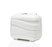 Kono Vanity Case Rigide Polypropylène Léger Portable 35.5x29.5x18.5cm Trousse de Toilette pour Voyage,Blanc