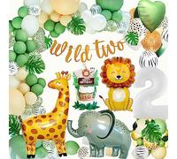 Konoz 2ème Anniv. Garçons/Filles - Déco Jungle Safari Ballons pour Anniv. Enfant 2 Ans