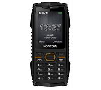 Konrow Stone Plus - Téléphone Portable Incassable Antichoc Certifié IP68 - Écran 2,4'' - Double Sim - Réseau 2G - 32Mo + 32Mo RAM - Longue Autonomie - Appareil Photo, Bluetooth, Radio et Lampe - Noir