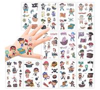 Konsait 100+ Pcs Pirate Tatouage temporaire pour Enfant, Tatouages éphémères Enfants Fille Garcon pour Fête de Pirates ou l'anniversaire Cadeau Pinata