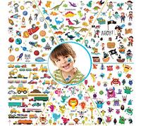 Konsait 278pcs Tatouages Temporaires Pour Enfant, 24 Feuilles 6 Série Faux Tatouages ephémères Enfants Garçons, Pirate, Monstre, Animal, Voiture, Espace, Dinosaure, fête d'anniversaire Cadeau enfant