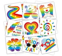 Konsait Lot de 96 tatouages temporaires arc-en-ciel pour hommes et femmes, accessoires gays, fiertés, tatouages temporaires, fierté, fierté, fierté, fierté, fierté, fête, rave