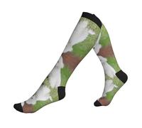 KoNsev Bichon Frise Dog Chaussettes de compression pour homme et femme Chaussettes de compression pour oedème voyage grossesse, 3 noir, taille unique