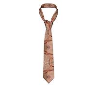 KoNsev Cravates pour homme motif carte du monde rouillé - Cravate imprimée pour mariages, mariés, cadeaux., Paillettes or rose., taille unique
