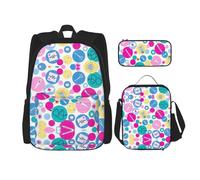 KoNsev Cute Nurse Lot de 3 sacs à dos pour école maternelle 40,6 cm et boîte à déjeuner pour enfant du primaire, Noir , Taille unique, Ensemble cartable