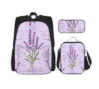 KoNsev Lot de 3 sacs à dos de 40,6 cm pour l'école préscolaire, sac à dos et boîte à déjeuner pour enfant du primaire, Noir , Taille unique, Ensemble cartable