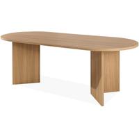 konsimo Faber Table à manger ovale 90 x 204 cm (chêne clair)