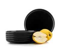 konsimo. VICTO Assiettes Plates pour 6 Personnes - Lot de 6 Assiettes - Passe au Lave-vaisselle - Passe au Micro-ondes - Service Assiette Ceramique - Grande Assiette Plate - 27 cm - Nero