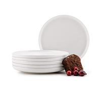 konsimo. VICTO Assiettes Plates pour 6 Personnes - Lot de 6 Assiettes - Passe au Lave-vaisselle - Passe au Micro-ondes - Service Assiette Ceramique - Grande Assiette Plate - 27 cm - Bianco