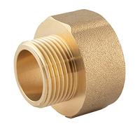 konst-install Mamelon à manchon en laiton réduit 3/4" à 1/2" (IG Ø 24,1 mm x AG Ø 21 mm), réducteur de filetage intérieur sur filetage extérieur, réduction IG à AG