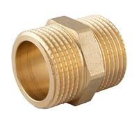 konst-install Mamelon double 3/8" (diamètre 16,7 mm) en laiton - Filetage extérieur - Raccord 2 x AG en raccord fileté - Raccords en laiton - Convient pour chauffage et système d'eau potable