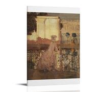 Konstantin Somov Lady by The Pool Poster décoratif sur toile pour salon, chambre à coucher, art mural, impression photo, moderne, décoration de salle familiale, 40 x 60 cm