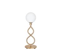 Konsthantverk Lampe de table Eld Klot laiton brut. blanc mat