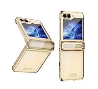 Konstreet Coque de protection pour Samsung Galaxy Z Flip 6 avec charnière, coque de protection galvanisée, robuste, ultra fine, résistante aux chocs, coque intégrale pour Samsung Z Flip 6, doré