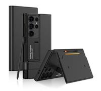 Konstreet Étui portefeuille pour Samsung Galaxy S23 Ultra - Cuir souple avec deux emplacements pour cartes intégrés - Support invisible - Fermeture magnétique - Chargement sans fil classique et