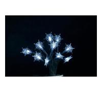 Konstsmide 1260-203 Guirlande d'Eclairage Déco sur Pile LED Flocons 10 LED Blanc Câble Transparent