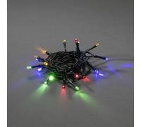 Konstsmide 1469-500 Guirlande lumineuse LED avec interrupteur on/off, minuterie 6 heures, 30 diodes colorées, alimentées par piles, intérieur et câble vert, 3 piles AA 1,5 V (non fourni)