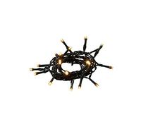 Konstsmide 1469-800 Guirlande Lumineuse LED avec Interrupteur on/Off-Minuteur 6 h-30 diodes ambrées-Fonctionne Intérieur-Câble Vert-3 Piles AA 1,5 V (Non incluses), Plastique PVC