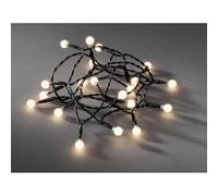 Konstsmide 1491-107 Guirlande d'Eclairage de Cerise sur Pile 20 LEDs Blanc Chaud Câble Noir