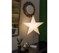 Konstsmide 1752-220 Étoile de Noël Ampoule à incandescence, LED blanc, bois avec pied, avec interrupteur