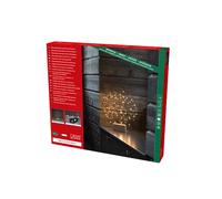 Konstsmide 1783-787 Silhouette LED en métal avec pied en bois et 100 diodes ambrées Noir Transformateur intérieur 2 W Câble noir 2 W