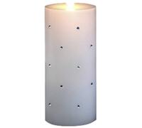 Konstsmide 1839-100 Bougie LED en Cire véritable Blanche, avec Flamme 3D et Cristaux, avec minuterie 4h et 8h, 1 diode Blanc Chaud vacillante, alimentée par Piles, intérieure, 2 x C 1,5 V (Exclu