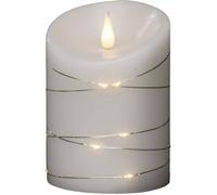 Konstsmide 1844-190 Bougie en cire véritable à LED blanc blanc chaud (Ø x H) 100 mm x 140 mm avec effet 3D, avec interrupteur