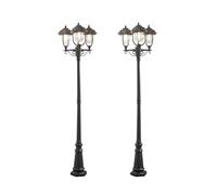 KONSTSMIDE - 2 außenstandleuchten paRMA en aluminium noir, culot e27, iP43, hauteur : 230 cm 7227-750;