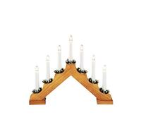 Konstsmide 2262-130 Chandelier Bois 7 Lampes Claires + Interrupteur Teinté Chêne 230 V
