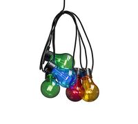 Konstsmide 2378-500 Guirlande d'Eclairage de Jardin Party Extérieure 80 LED 24 V 10 Lampes Multicolores Câble Noir