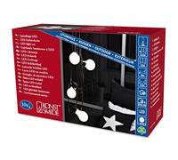 Konstsmide 2388-120 Guirlande d'Eclairage de Jardin Laiteuse Extérieure 80 LED 24 V 10 Lampes Câble Noir