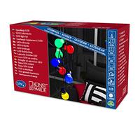 Konstsmide 2388-520 Guirlande d'Eclairage de Jardin Laiteuse Extérieure 80 LED 24 V 10 Lampes Multicolores Câble Noir