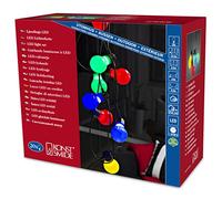 Konstsmide 2389-520 Guirlande d'Eclairage de Jardin Laiteuse Extérieure 160 LED 24 V 10 Lampes Multicolores Câble Noir
