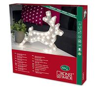 Konstsmide 2787-103 Renne à Suspendre Intérieure avec Effet Étoile 3D 32 LED 24 V Blanc Chaud/Câble Transparent
