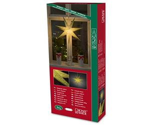 Konstsmide 2982-900 Étoile en Papier Intérieure avec Interrupteur sans Lampe 230 V Vert/Câble Blanc