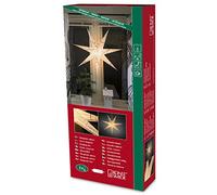 Konstsmide 2985-270 Etoile en Papier Intérieure avec Interrupteur sans Lampe 230 V Textes Imprimé Merry Christmas Blanc/Noir/Câble Blanc