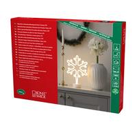 Konstsmide 3077-100 Décoration de table à LED avec minuterie de 6 heures Fonctionne à piles pour l'intérieur Blanc