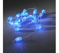 Konstsmide 3155-403 Guirlande d'Eclairage de Déco Caillou Métallique sur Pile 20 LEDs Bleu/Blanc Câble Transparent