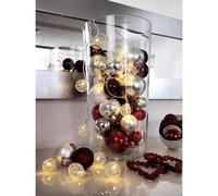 Konstsmide 3176-103 Guirlande Déco Boules en Fil d'Aluminium + 16 LED Blanc Chaud + Câble Transparent Argenté 1,5 V