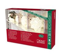 Konstsmide 3192-103 Guirlande d'Eclairage de Déco Flocon en Papier Intérieure 12 LED 24 V Blanc Chaud/Câble Transparent