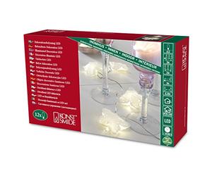 Konstsmide 3193-103 Guirlande d'Eclairage de Déco Papillon en Papier Intérieure 12 LED 24 V Blanc Chaud/Câble Transparent