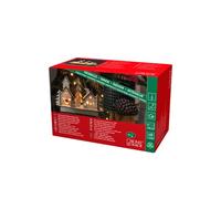 Konstsmide, 3238-100 Silhouette en bois avec maison et animaux Couleur bois naturel Fonctionne sur piles Intérieur 4 diodes Blanc chaud